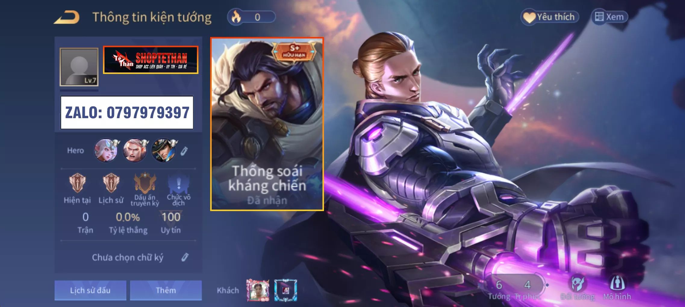 ACC REG: Quillen thống soái đế chế + Richter thống soái kháng chiến, free đổi tên, trắng thông tin